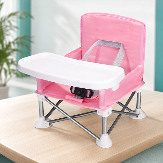 Faltbarer Baby Hochstuhl Kompakt und Tragbar Rosa