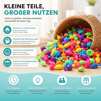 100-teiliges Pop-Perlen DIY-Schmuckset – Kreativer Prinzessinnen-Bastelspaß