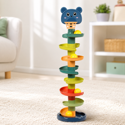 Bunter Rollenball Turm für Kinder 9 Schichten+9 Bälle (Höhe 55cm)