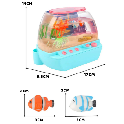 Magisches Spiel-Aquarium mit Musik, Licht & Fischen