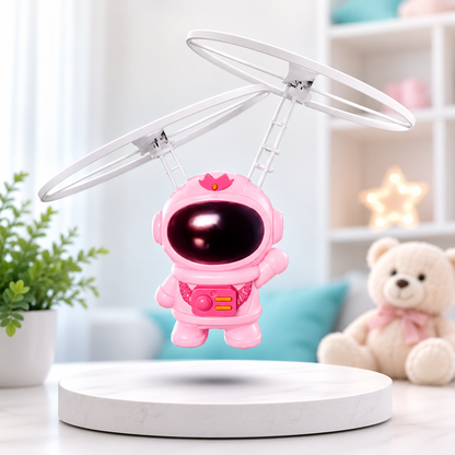 Fliegendes Astronaut Spielzeug mit LED für Kinder Rosa