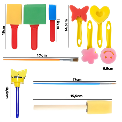 Kreatives Malset für Kinder – 30 DIY Schwamm & Stempel Tools