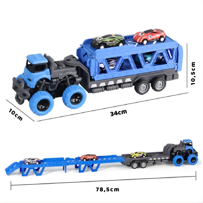 Großer Auto Transport Truck mit Rennwagen – Kinder Spielset