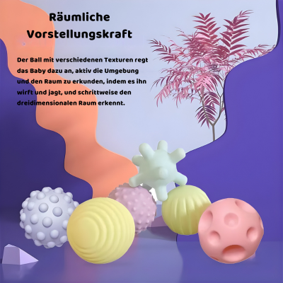 Sensorik Baby Bälle Satz – 6 weiche Montessori Tastbälle
