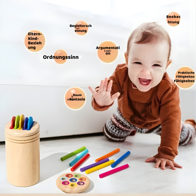 Holz Montessori Sortierspiel – Farben & Formen lernen