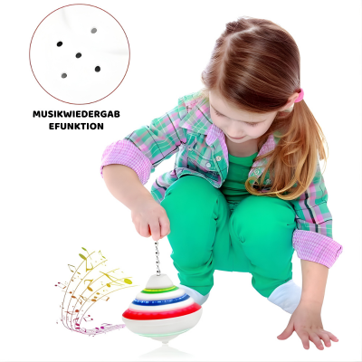 LED Musik Kreisel für Kinder – Leuchtender Lern-Spielspaß