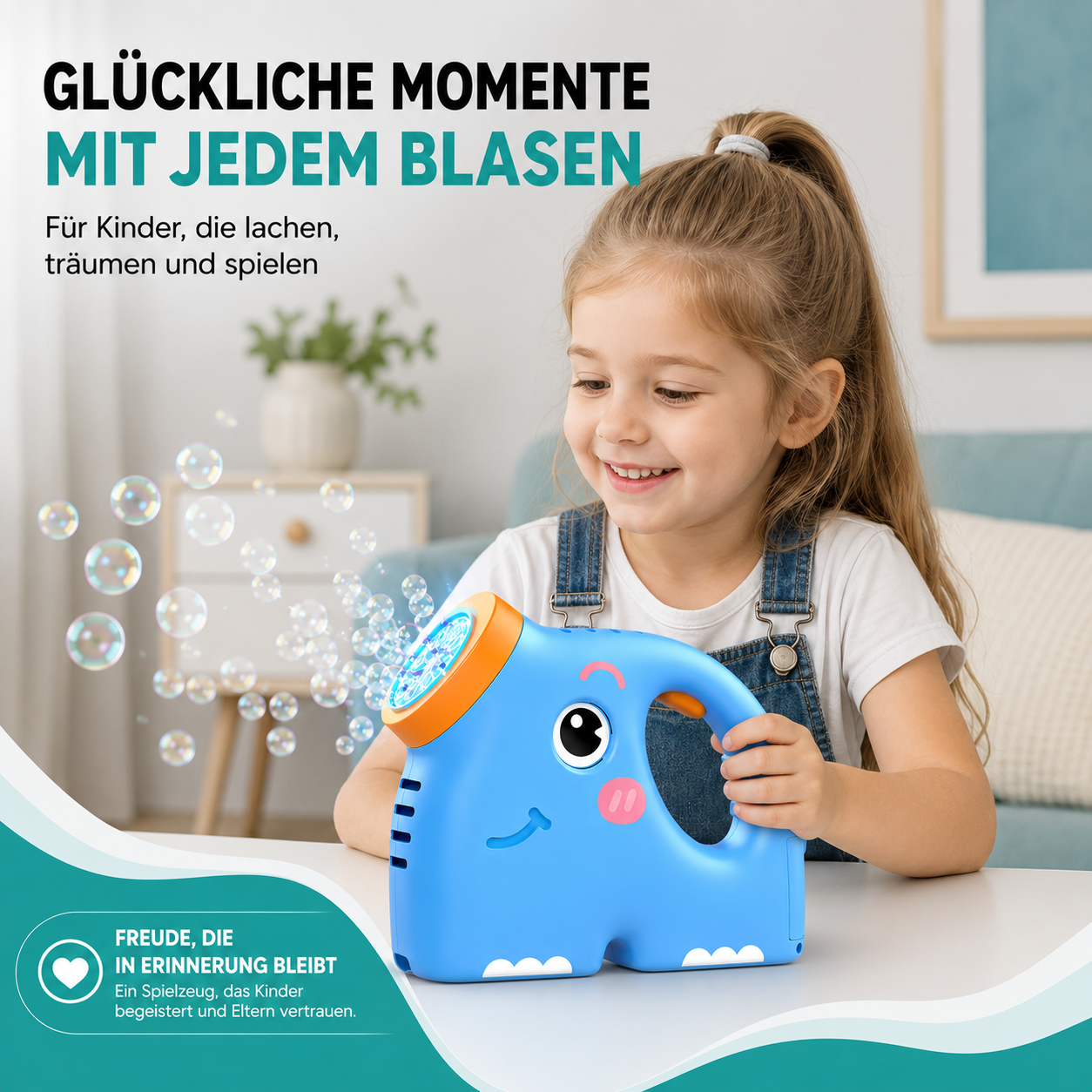 Seifenblasen-Elefant für Kinder mit automatischer Blasenfunktion