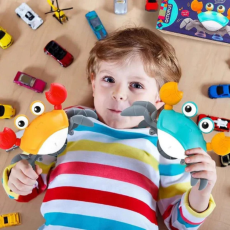Interaktives Krabben Spielzeug für Babys mit Musik und LED Licht