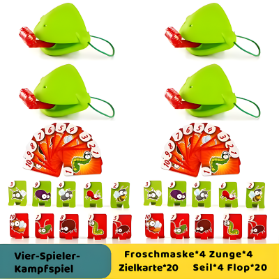 Familien-Brettspiel mit Frosch-Zungenspaß – unterhaltsam für Groß und Klein Vier-Spieler-Kampf