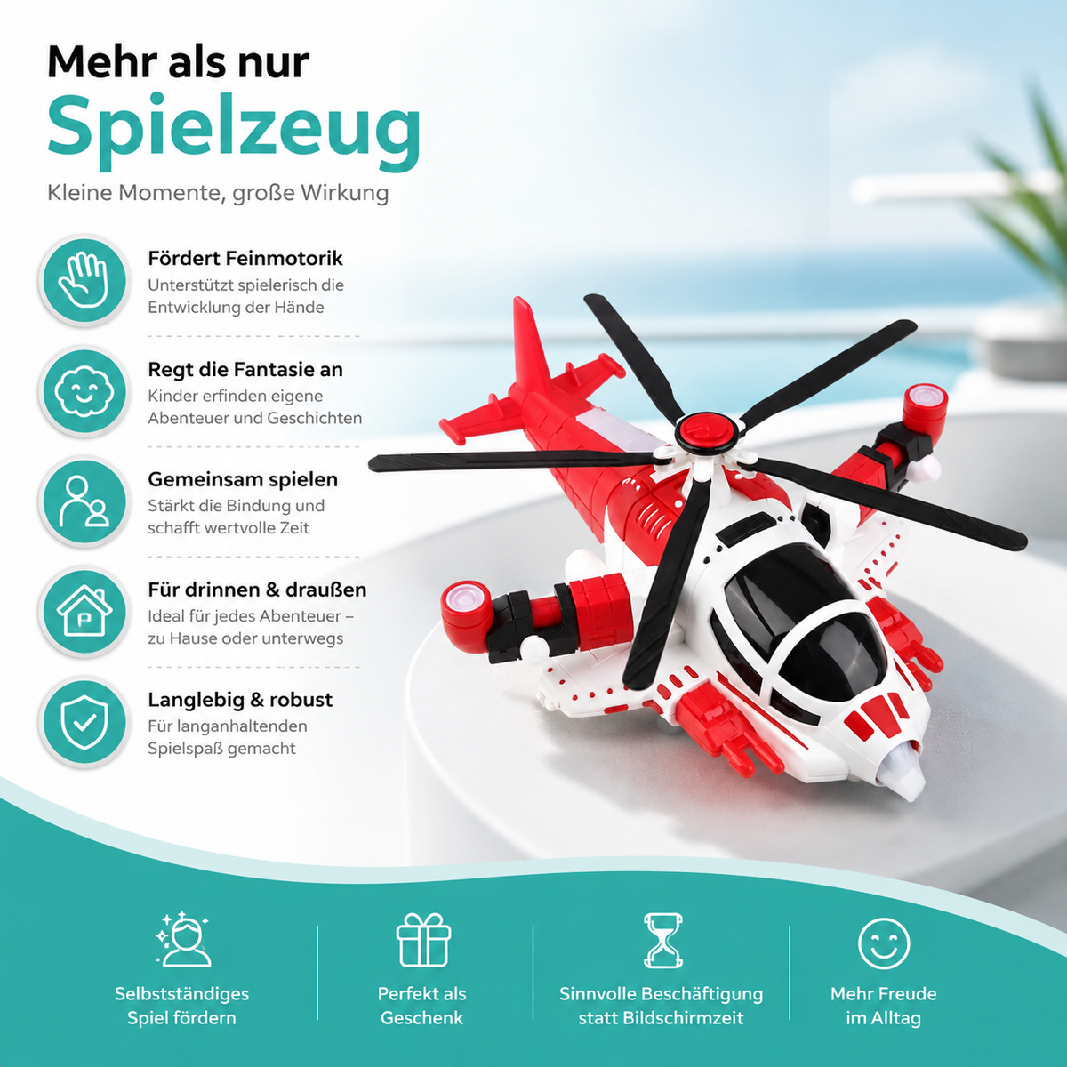 Leuchtender Helicopter mit Musik – Interaktiver Spielspaß für Kinder