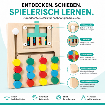 Holz Lernspielzeug mit Zählrahmen & Farbtraining