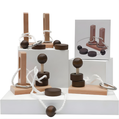 Holz Denkspiel IQ Puzzle – Knobelspiel für Kinder & Erwachsene