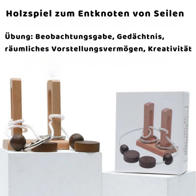 Holz Denkspiel IQ Puzzle – Knobelspiel für Kinder & Erwachsene