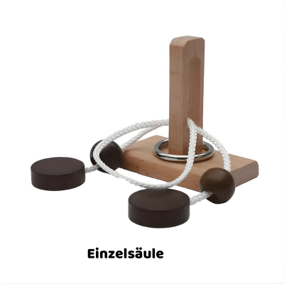 Holz Denkspiel IQ Puzzle – Knobelspiel für Kinder & Erwachsene Einzelsäule
