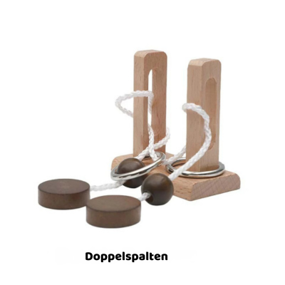 Holz Denkspiel IQ Puzzle – Knobelspiel für Kinder & Erwachsene Doppelspalten