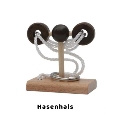 Holz Denkspiel IQ Puzzle – Knobelspiel für Kinder & Erwachsene Hasenhals