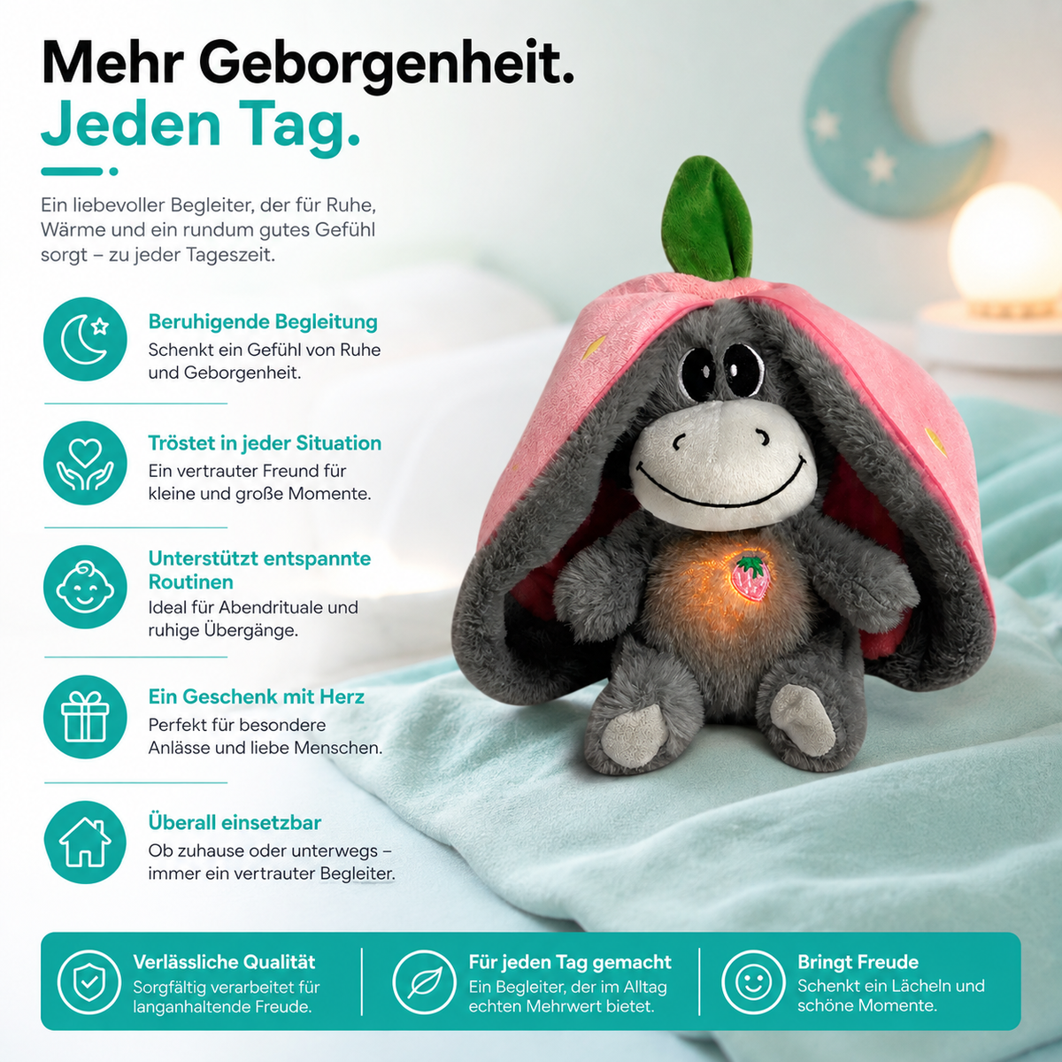 Beruhigende Leuchtpuppe – Für süße Babyträume