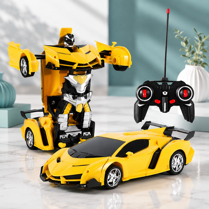 2-in-1 RC Transformer Auto & Roboter – Ferngesteuertes Spielzeug Gelb