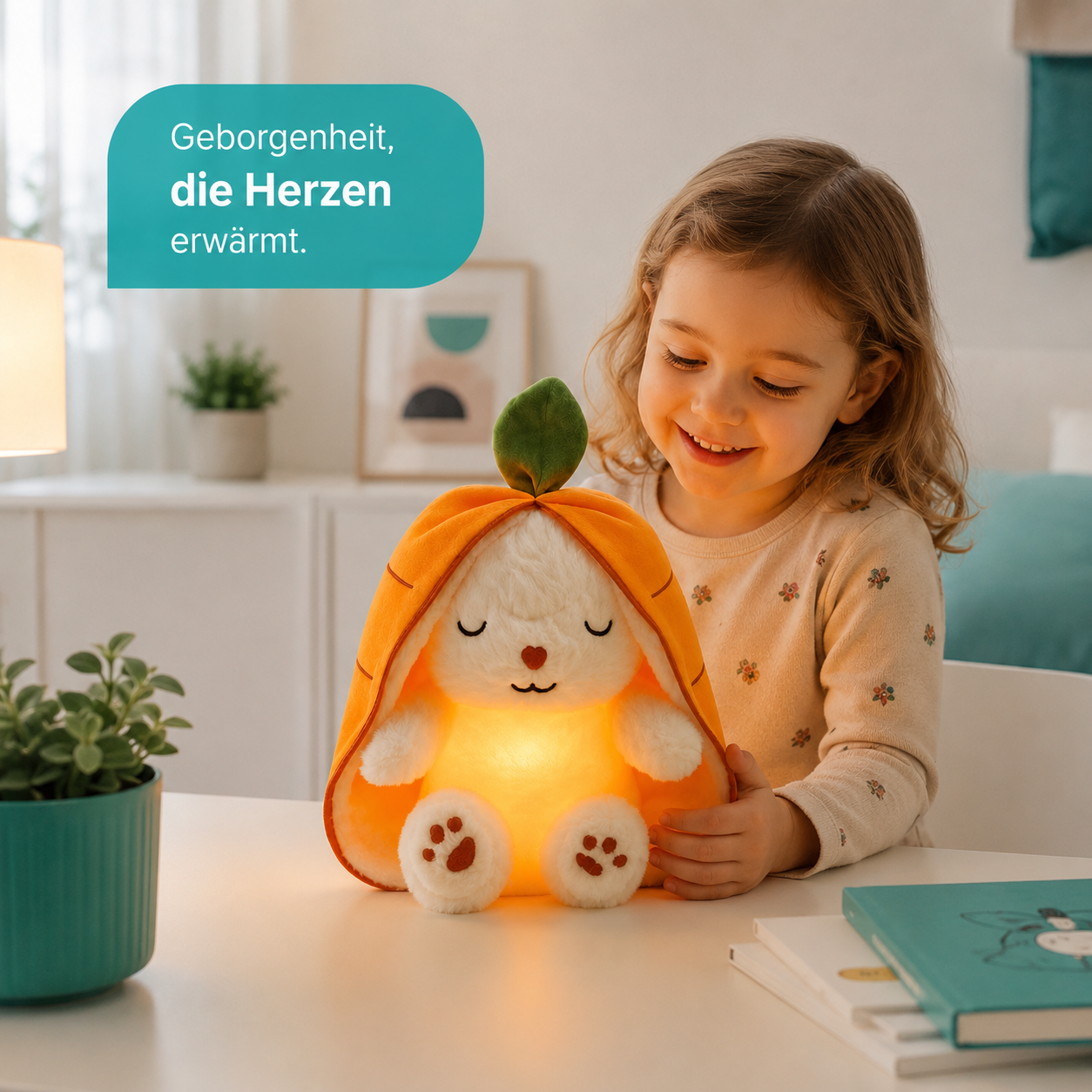 Musik Kuscheltier Hase mit Licht