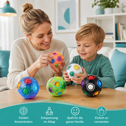 Magischer Regenbogen Puzzleball – Stressabbau für Kinder und Erwachsene