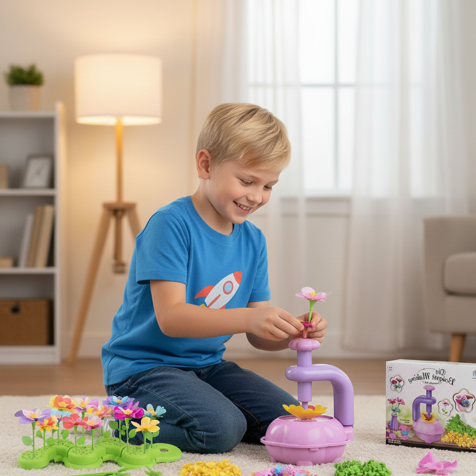 Blume Strauß Bausatz – Kreatives Bastelset für Kinder