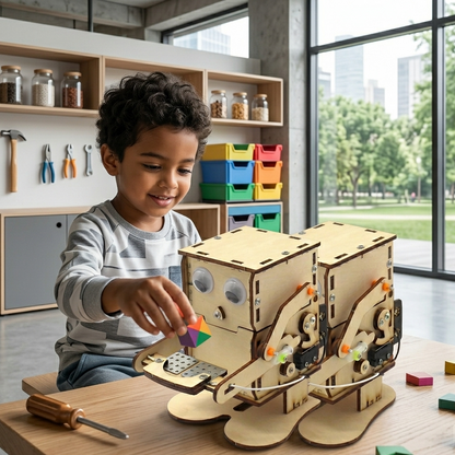 DIY Roboter Bausatz für Kinder – STEM Lernspielzeug aus Holz