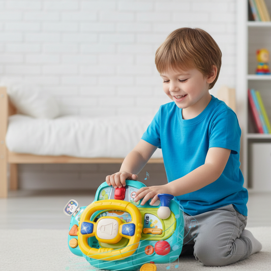 Interaktives Lenkrad für Babyautos – Musik, Geräusche & Lernen