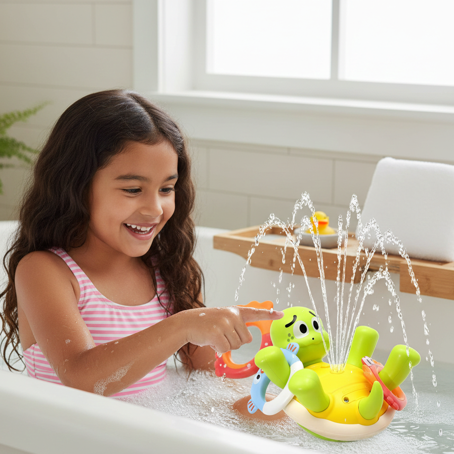 Wiederaufladbar Schildkröte Bad Spielzeug– Wasserfontäne & Spielspaß für Kinder