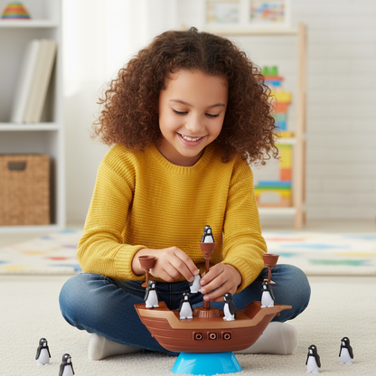 Lustiges Piratenschiff Puzzle – Gleichgewicht-Spiel für Kinder ab 3 Jahren
