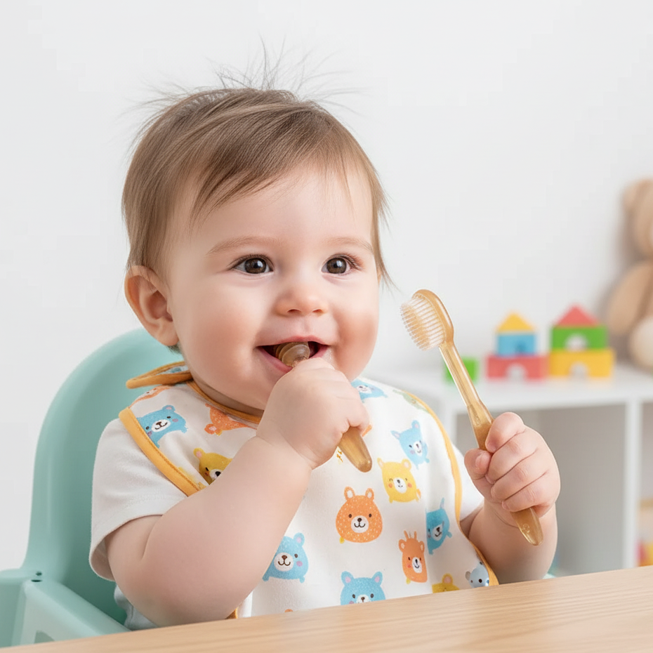 MAMIJOY 3-in-1 Silikon Baby Zahnbürste – Sanfte Pflege für Zunge & Zähne