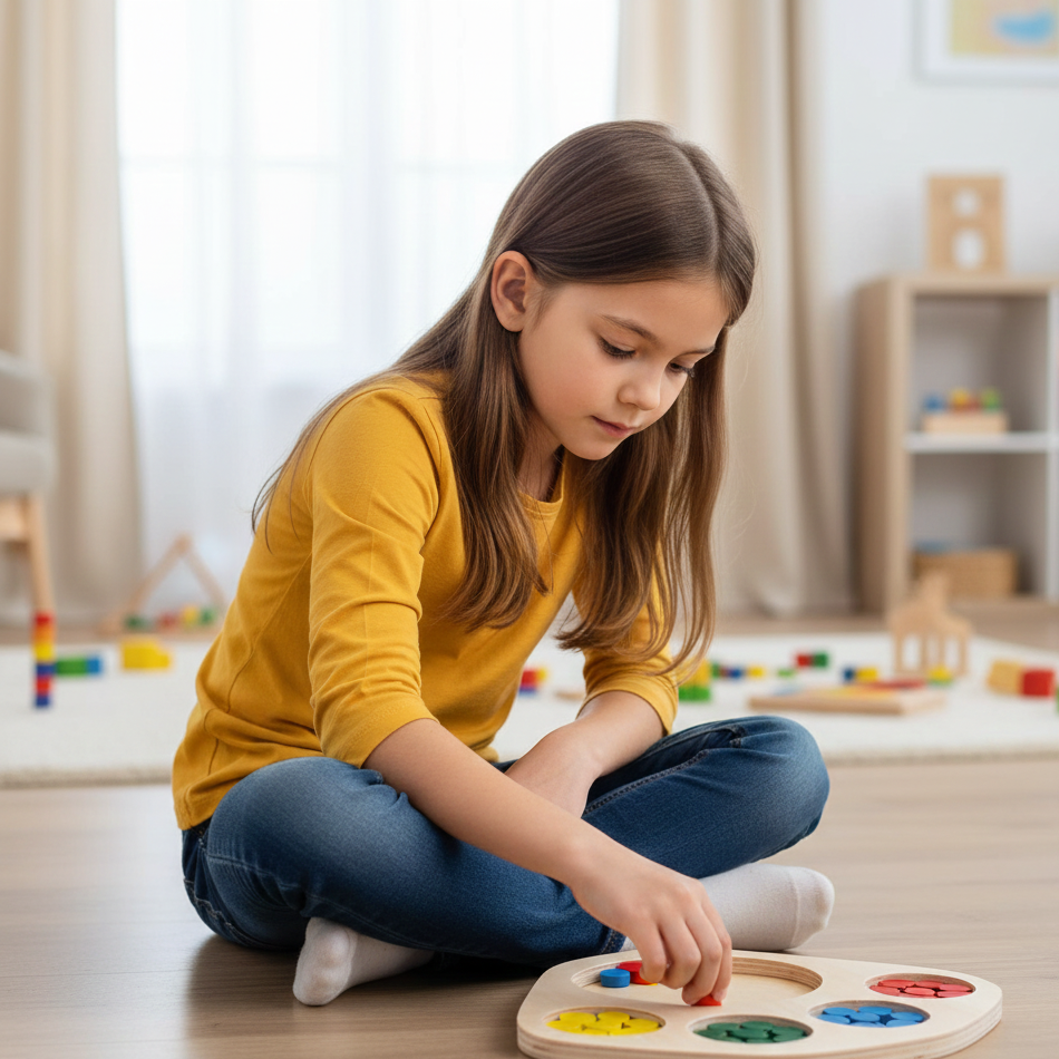 Montessori Farb-Sortierbrett – Holzspielzeug für Kleinkinder