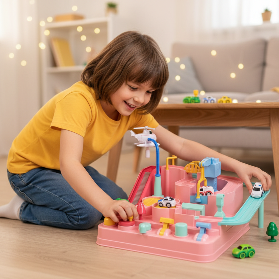 Rennen Schiene Auto Adventure – Abenteuerliche Lernstrecke für Kinder