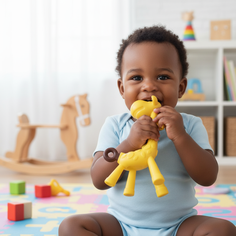 MAMIJOY Giraffe Beißring – Sanfte Zahnreizung für glückliche Babys