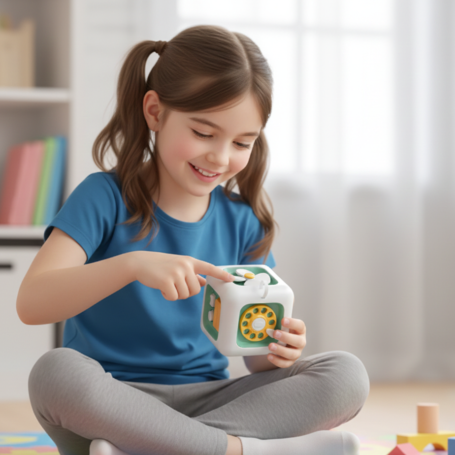 Montessori Beschäftigt Würfel für Kinder – 6 Lernspiele in einem Würfel