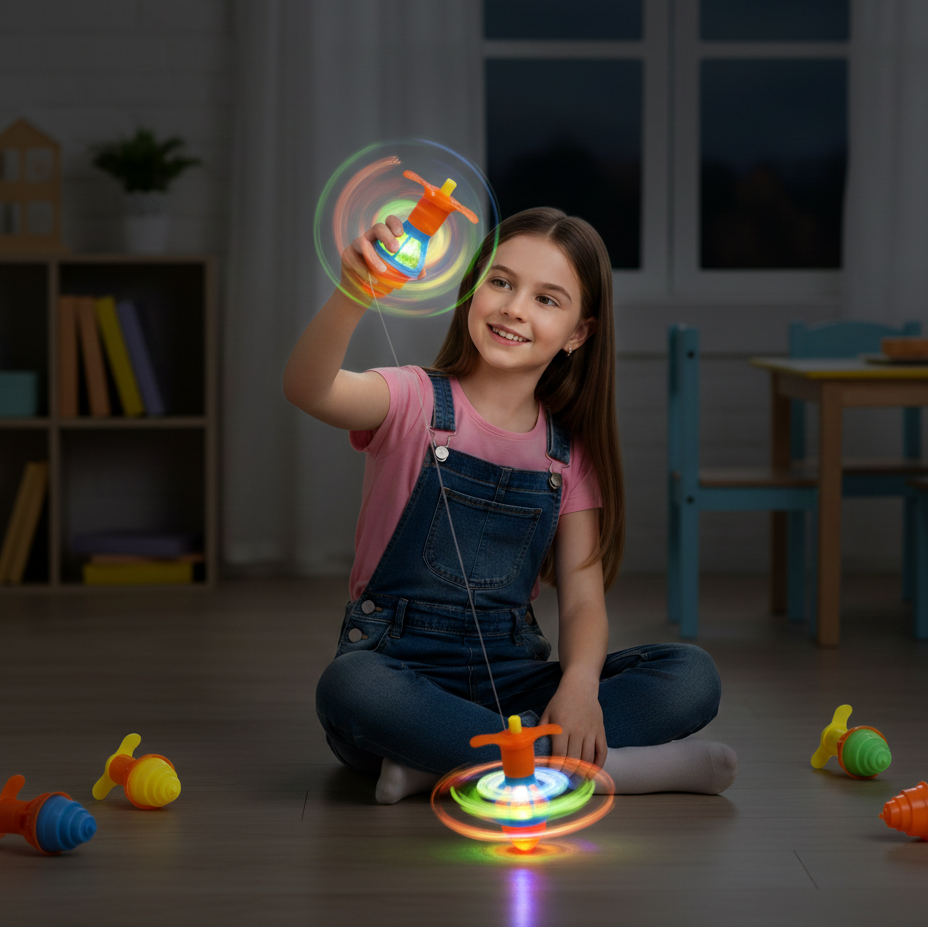 LED Leuchtkreisel Satz – Magischer Drehspaß für Kinder