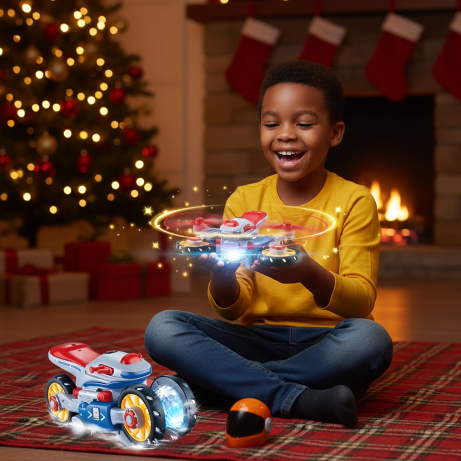 Bewegendes Motorrad-Spielzeug mit Musik & Licht für Kinder