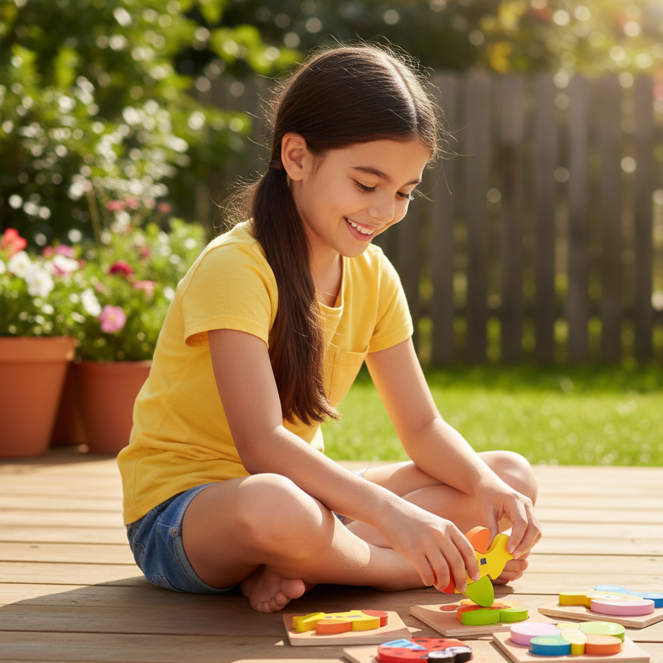 Holzspielzeug Puzzle für Jungen & Mädchen – Lernen & Spaß