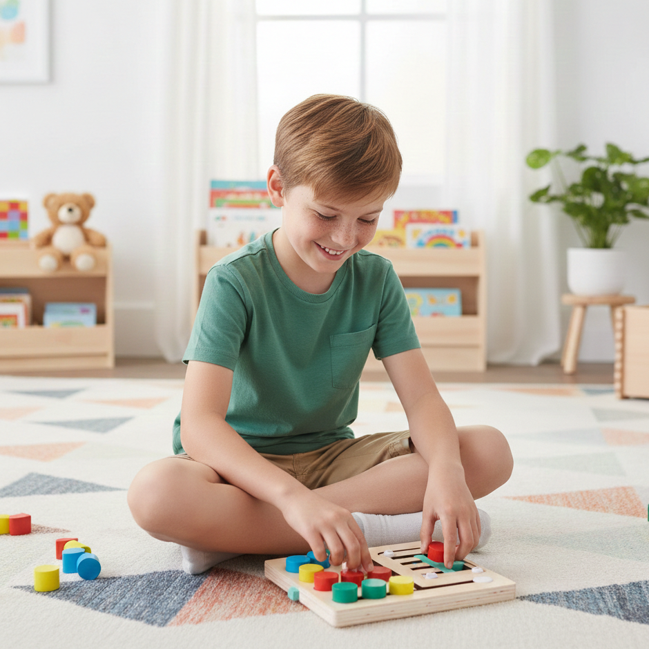 Holz Lernspielzeug mit Zählrahmen & Farbtraining