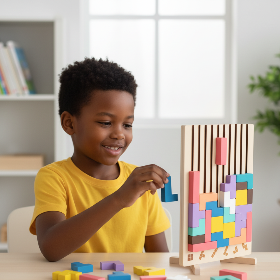 Baustein & Puzzle-Spiel – Eltern-Art Spaß & logisches Denken