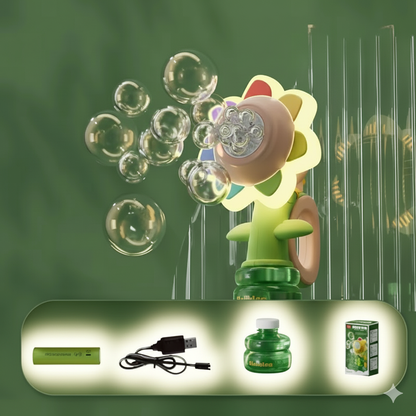 Wiederaufladbare tanzende Blume mit Licht und Seifenblasen