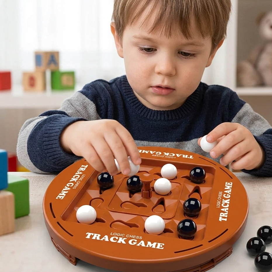 Montessori Logik Brettspiel mit Schiene-System