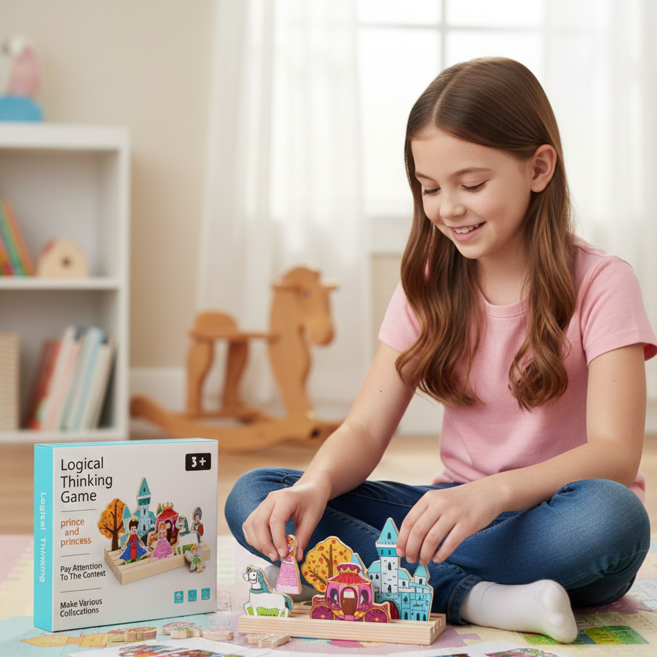 Handgemachtes Montessori Denkspiel – Kinder lernen Formen & Tiere spielerisch