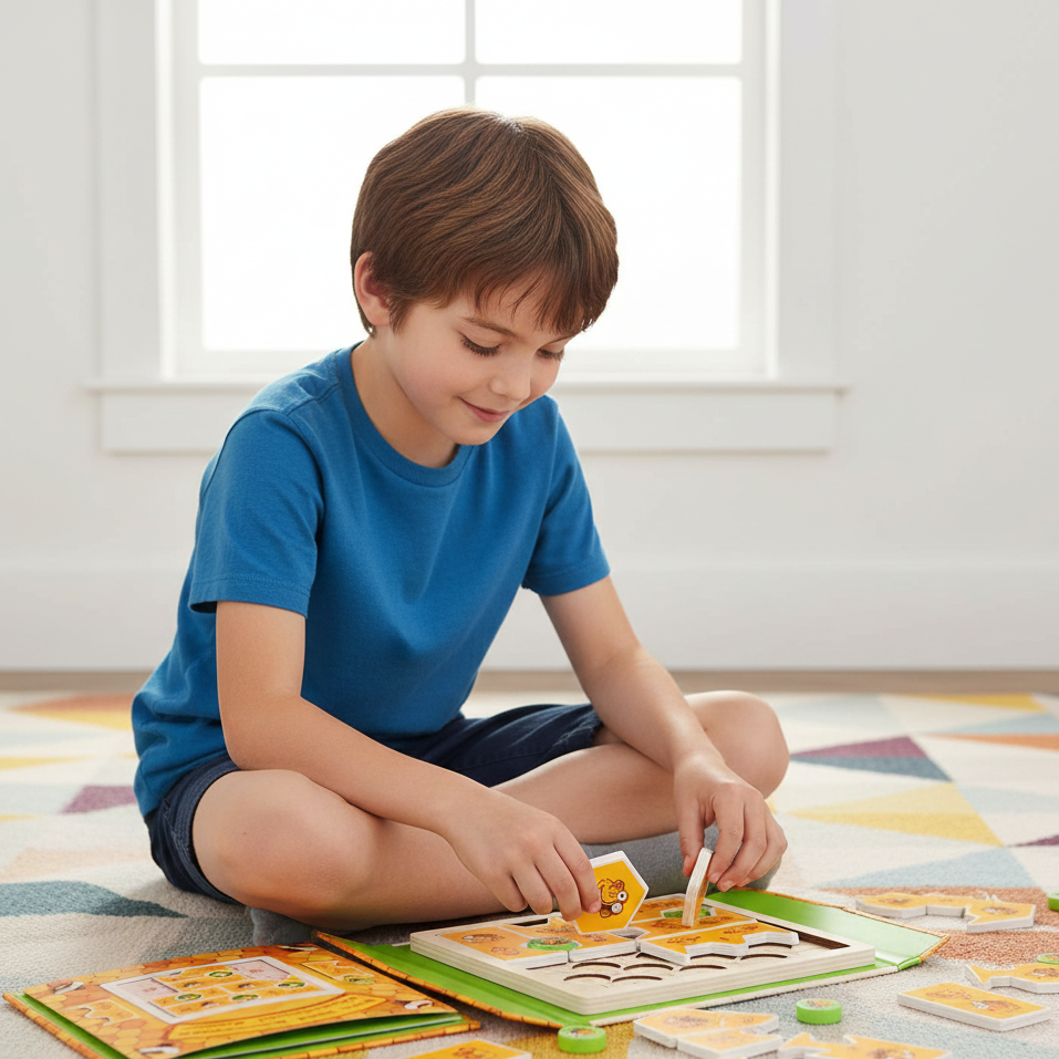 Kinder Holzspielzeug  Magnetisches Biene Puzzle für Logik & Kreativität