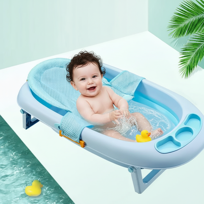 Baby Bade-Netzsitz – Sicherer Halt & Kuschelpolster für Neugeborene