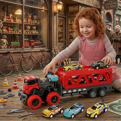 Großer Auto Transport Truck mit Rennwagen – Kinder Spielset