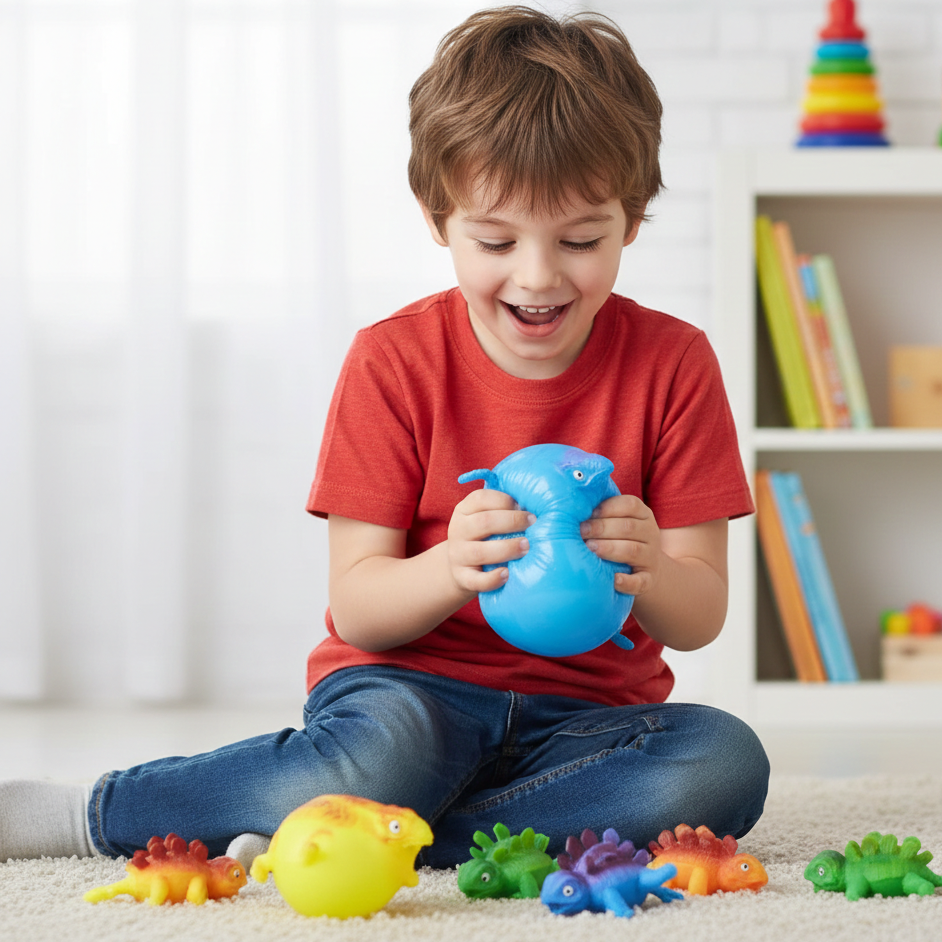 3er Dino Quetschbälle – Lustiger Fidget-Spaß zum Drücken & Spielen