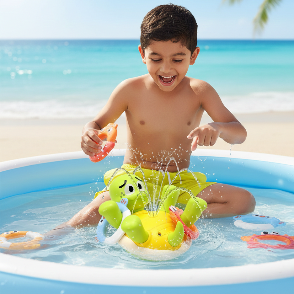 Wiederaufladbar Schildkröte Bad Spielzeug– Wasserfontäne & Spielspaß für Kinder