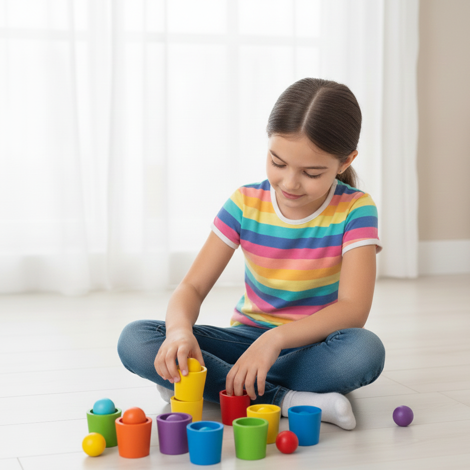 Montessori Farbspiel-Becher – Farben & Formen spielerisch lernenc