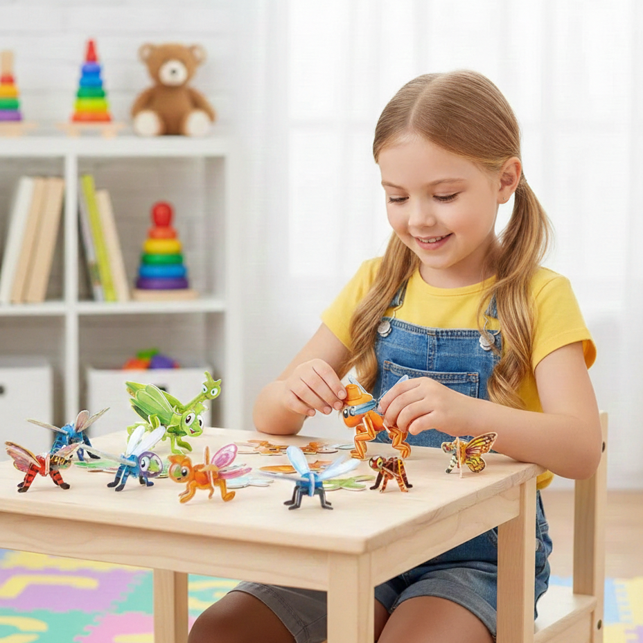 25 Stück Lustige Insekten Puzzles – Spaß & Lernen für Kinder