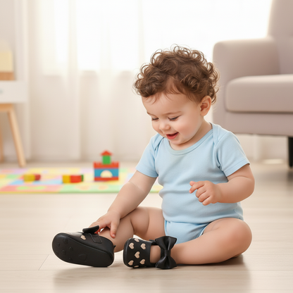 Erstlingsschuhe Mädchen – Herzchen & Schleifen Design